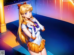 Anime girl in a sailor outfit posing for a picture.